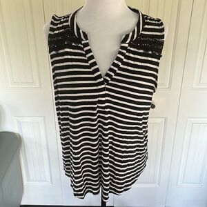 Black and white striped tank top